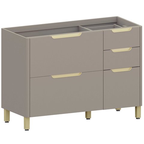 Balcão de Cozinha para Pia 120cm 2 Portas Marina Cinammon L01 - Mpozenato