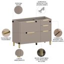 Ver imagem 4 de Balcão de Cozinha para Pia 120cm 2 Portas Marina Cinammon L01 - Mpozenato