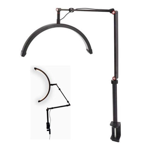 Luminaria Arco Meia Lua 3 Tons Led Estetica Spa Suporte Celular Mesa Salao de Beleza Limpeza de Pele