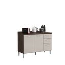 Ver imagem 1 de Balcão Jolie de Cozinha P/ Pia Com Tampo de Madeira Mármore 1.20m Chocolate/ Off White