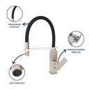 Ver imagem 3 de Torneira Misturador Monocomando para Cozinha de Mesa Bica Alta 1/2'' Color Flex Quad Addra