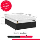 Ver imagem 3 de Cama Box Baú Viúva Couro Preto + Colchão Life D33 Pillow Top 61x128x188cm Branco - e-Shop Casa