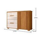 Ver imagem 6 de Comoda Texas 4 Gavetas Sapateira Freijo-off White - Moval