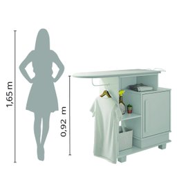 Tábua De Passar Roupa Multiuso com Gabinete Havaí Branco RV Móveis - 5 Tábua De Passar Roupa Multiuso com Gabinete Havaí Branco RV Móveis - 5