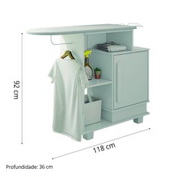 Tábua De Passar Roupa Multiuso com Gabinete Havaí Branco RV Móveis - 3 Tábua De Passar Roupa Multiuso com Gabinete Havaí Branco RV Móveis - 3