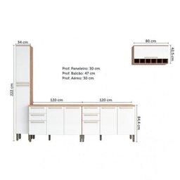 Cozinha Modulada Completa com 4 Peças 9 Portas 4 Gavetas e Tampo 100% MDF Itália - 6 Cozinha Modulada Completa com 4 Peças 9 Portas 4 Gavetas e Tampo 100% MDF Itália - 6