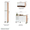 Ver imagem 4 de Cozinha Modulada Completa com 4 Peças 9 Portas 4 Gavetas e Tampo 100% MDF Itália
