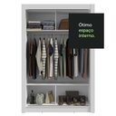 Ver mais imagens de Guarda-roupa Solteiro 2 Portas de Correr Branco/cinza Milano Madesa