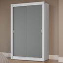 Ver imagem 1 de Guarda-roupa Solteiro 2 Portas de Correr Branco/cinza Milano Madesa