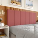 Ver imagem 1 de Cabeceira Queen Lisa Suede Espuma Premium Modulada Estofada Quarto Cama - Rosa