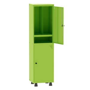 Roupeiro de Aço Insalubre 1 Vão 02 Portas com Prateleira e Pitão Pandin 1,90 M Verde Miró
