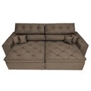 Ver imagem 5 de Sofá Retrátil e Reclinável 2.12M com Molas Cama Inbox Estilo Suede Velusoft Café