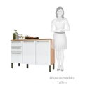 Ver imagem 4 de Cozinha Modulada Compacta com 3 Peças 7 Portas 2 Gavetas e Vidro Reflecta 100% MDF Itália