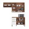 Cozinha Modulada Compacta com 3 Peças 7 Portas 2 Gavetas e Vidro Reflecta 100% MDF Itália - 2