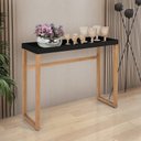 Ver imagem 2 de Aparador Buffet Slim P/ Sala Cozinha Pes Madeira Tampo Mdf:preto