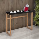 Ver imagem 1 de Aparador Buffet Slim P/ Sala Cozinha Pes Madeira Tampo Mdf:preto