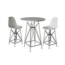 Ver imagem 1 de Jogo Mesa Bistrô Eames Branca 60Cm 2 Banquetas Branca Base Ferro Preto - Cor: Branco