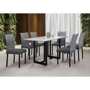 Ver imagem 6 de Conjunto de Jantar Lisboa com 6 Cadeiras Base Goiás Bm Tubulares Off White/ratan Preto/linho 308