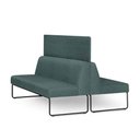 Ver imagem 1 de Sofa Pix com 2 Unidades e Painel Divisor Assento Mescla Verde Base Aco Preto - 55069