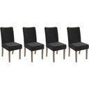 Ver imagem 1 de Cadeira Sala de Jantar 2cad129ng Kit 4 Un Nogueira/suede Preto A038 - Kappesberg
