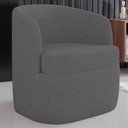 Ver imagem 2 de Kit 2 Poltronas Giratória Decorativa para Sala Dandara K04 Linho Cinza Escuro - Mpozenato