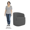 Ver imagem 5 de Kit 2 Poltronas Giratória Decorativa para Sala Dandara K04 Linho Cinza Escuro - Mpozenato