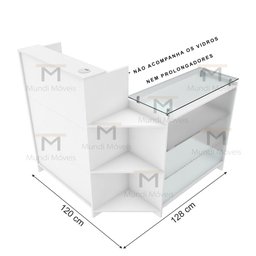 BALCÃO LOJA VITRINE M82.2021.B (LOJA, CAIXA) MUNDI MOVEIS - 5