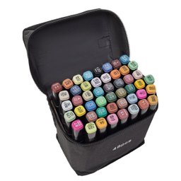 Caneta Marcador Permanente 48 Cores Ponta Dupla Estojo Desenho Pintura Arte Estudante Trabalho Escol - 7