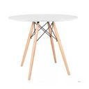 Ver imagem 6 de Conjunto Mesa Jantar Redonda Eiffel Mdf Branco 80cm com 4 Cadeiras Charles Eames Pretas Elegante