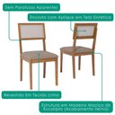 Ver imagem 5 de Mesa de Jantar Papaia com 4 Cadeiras Estofadas Encanto Linho Bege Ornar