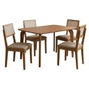 Ver imagem 1 de Mesa de Jantar Papaia com 4 Cadeiras Estofadas Encanto Linho Bege Ornar