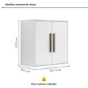 Ver mais imagens de Armário Aéreo Lorena 60cm 2 Portas MDF MDP Porta de Bater Branco