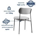 Ver mais imagens de Kit 4 Cadeiras Sala de Jantar Tecido Linho Design Aço Carbono Lavinia