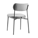 Ver imagem 3 de Kit 4 Cadeiras Sala de Jantar Tecido Linho Design Aço Carbono Lavinia Cinza/Preto