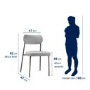 Ver imagem 2 de Kit 4 Cadeiras Sala de Jantar Tecido Linho Design Aço Carbono Lavinia