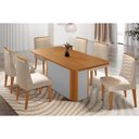Ver imagem 1 de Mesa Cozinha Pietá 180 + 6 Cad Maldivas Natural/Creme Rufato