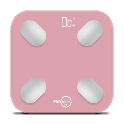 Balança Digital Smart Corporal Com Bioimpedância APP Android/IOS Rosa - FlexInter - 1