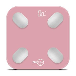 Balança Digital Smart Corporal Com Bioimpedância APP Android/IOS Rosa - FlexInter