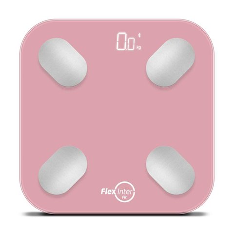 Balança Digital Smart Corporal Com Bioimpedância APP Android/IOS Rosa - FlexInter