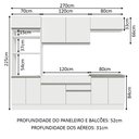 Ver imagem 4 de Armário de Cozinha Completa 270cm Branco Glamy Madesa 13