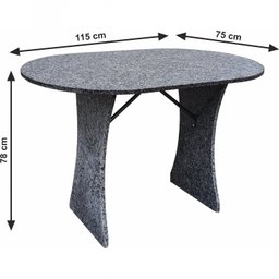 Conjunto de Cozinha Mesa Tampo em Granito Oval Paris 4 Cadeiras  - 3