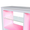 Ver imagem 7 de Rack Gamer Sala com Iluminacao LED RGB e Prateleiras de Vidro 136cm Branco - Prodecor