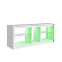 Ver imagem 4 de Rack Gamer Sala com Iluminacao LED RGB e Prateleiras de Vidro 136cm Branco - Prodecor