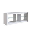 Ver imagem 2 de Rack Gamer Sala com Iluminacao LED RGB e Prateleiras de Vidro 136cm Branco - Prodecor