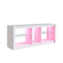 Ver imagem 5 de Rack Gamer Sala com Iluminacao LED RGB e Prateleiras de Vidro 136cm Branco - Prodecor