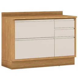 Balcão Lisboa 120cm 1 Porta 4 Gavetas para Cozinha Itatiaia Cor Off White - 1