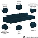 Ver imagem 3 de Sofá Ilha Modular com Puff para Sala Living 432cm Georgia K04 Veludo Azul - Mpozenato