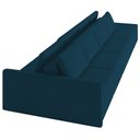 Ver mais imagens de Sofá Ilha Modular com Puff para Sala Living 432cm Georgia K04 Veludo Azul - Mpozenato