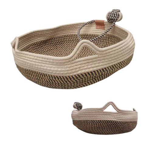 Cama Cestinho de Gato Pet Nicho Felino Arranhador Rasqueavel Bolinha Brinquedo Divertido Caminha Pet
