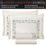 Conjunto Cama Casal King Size Safira Bordado 100% Algodao Luxo Viena:palha - 3